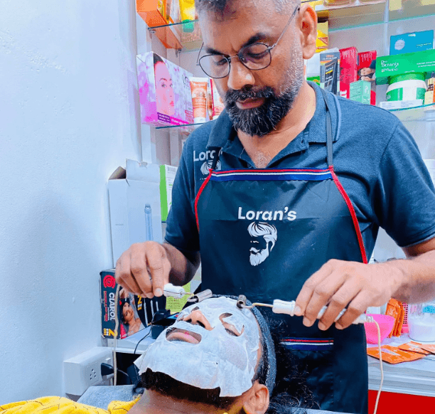 Loran's Gents Beauty Parlour & Make Up Studio Ramalloor Interior Styling stations at Loran's Gents Beauty & Make Up Studio Ramalloor